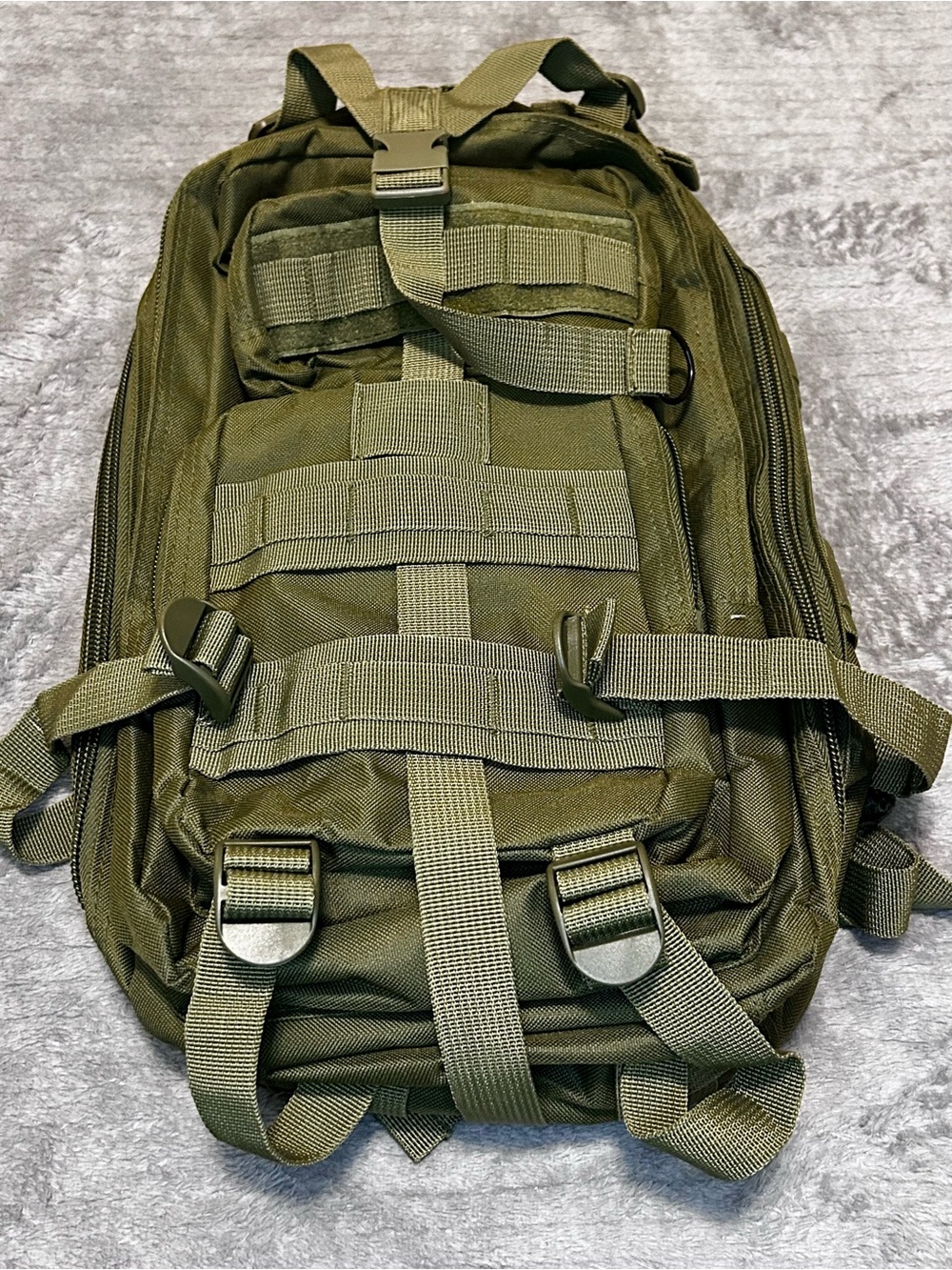 BRE Tactical Nylon Green Backpack BL008 Laser Cut MOLLE Padded Straps
